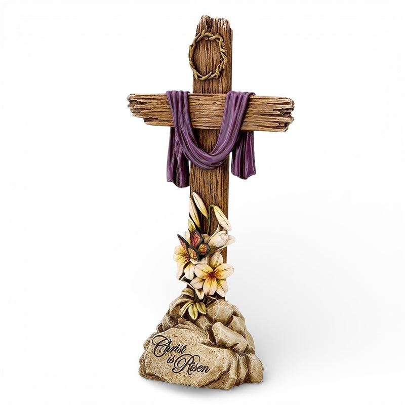 11-3/4"H Lent Cross Statue/ Cruz de Pascua