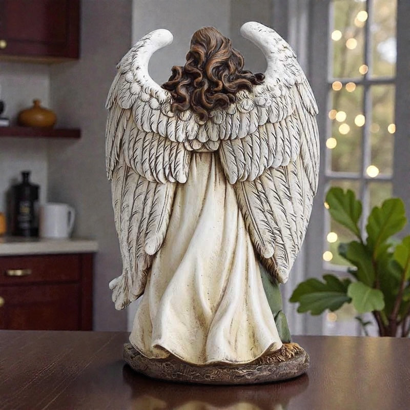 10" H Guardian Angel Holy Family Figurine/ Sagrada Familia con Ángel guardián.