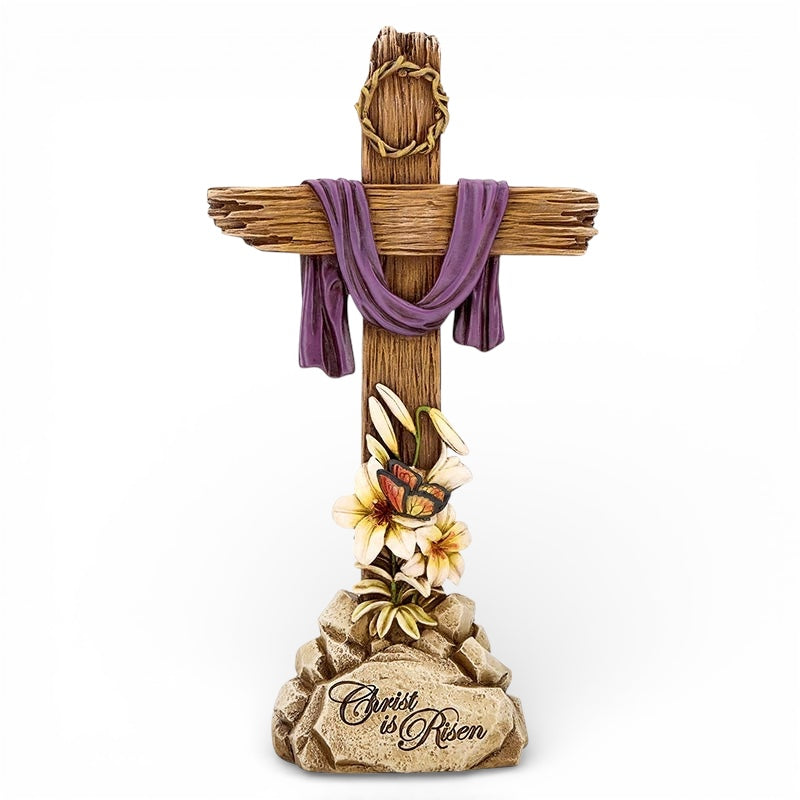 11-3/4"H Lent Cross Statue/ Cruz de Pascua