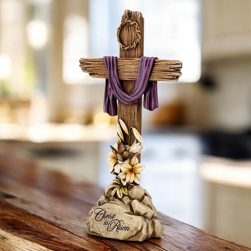 11-3/4"H Lent Cross Statue/ Cruz de Pascua