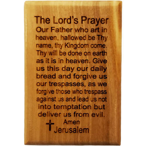 THE LORD'S PRAYER OLIVE WOOD MAGNET/Padre Nuestro
