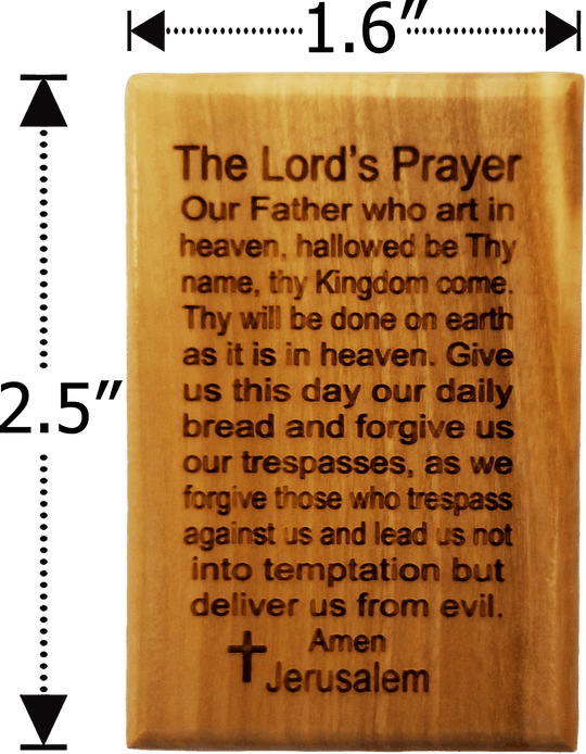 THE LORD'S PRAYER OLIVE WOOD MAGNET/Padre Nuestro