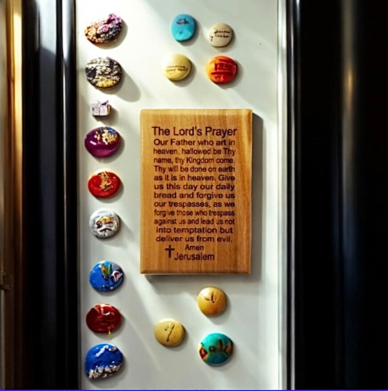 THE LORD'S PRAYER OLIVE WOOD MAGNET/Padre Nuestro
