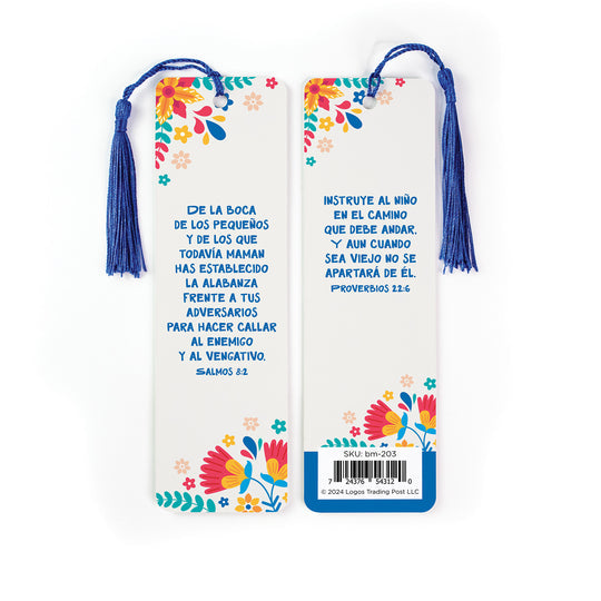 Spanish PSALM 8:2 AND PROVERBS 22:6 TASSELED BOOKMARK