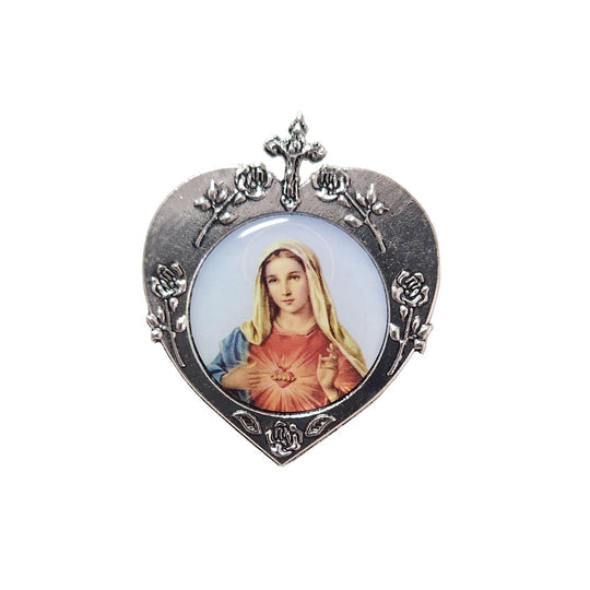 METAL PIN, IMMACULATE HEART OF MARY – SILVER